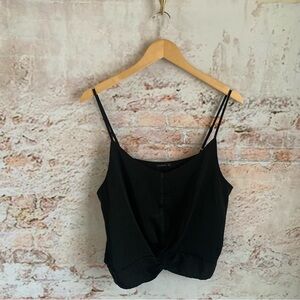 Cotton On Black Knot-Front Spaghetti Strap Tank Top